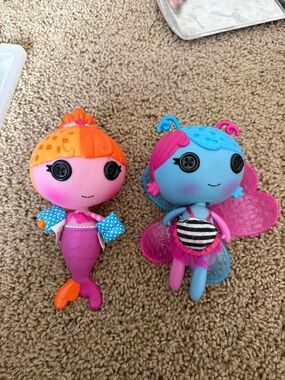Pink Mermaid and Blue Fairy lalaloopsy dolls